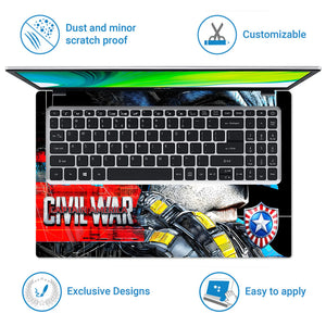 Laptop Skin - Dynamic Comic Hero Portrait Dark Mood