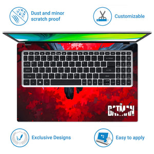 Laptop Skin - Dynamic Comic Book Hero Red Fury