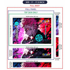 Universal Laptop Skin - Pink Blue Sukuna Demon Power Art