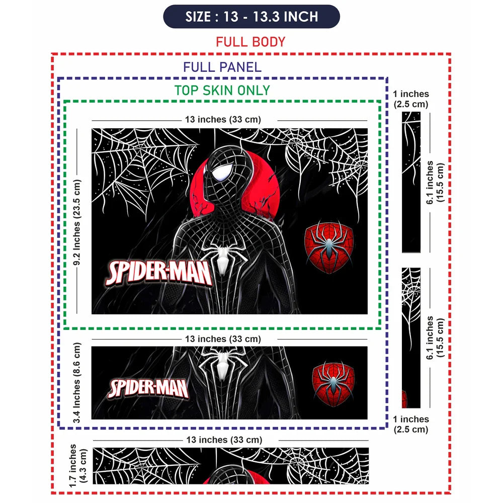 Universal Laptop Skin - Black Red Spider-Man Moon Design