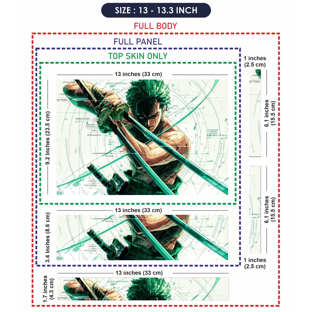 Universal Laptop Skin - Zoro One Piece Green