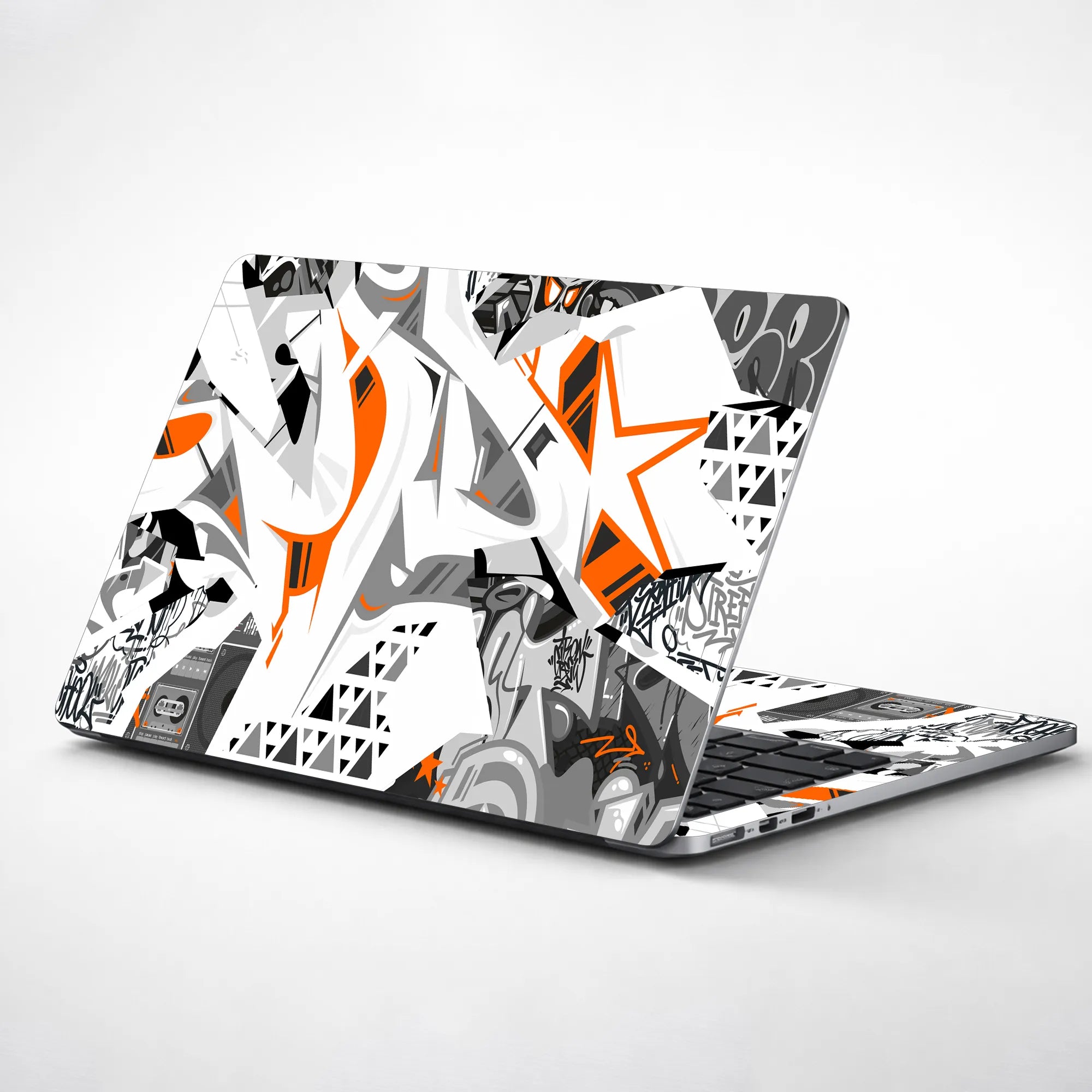 Laptop Skin - Mono Orange Geometric Burst