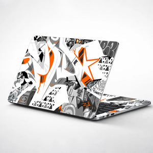 Laptop Skin - Mono Orange Geometric Burst