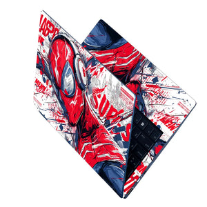 Laptop Skin - Dynamic Comic Style Hero Red Energy