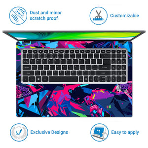 Laptop Skin - Neon Cyber Praise Burst