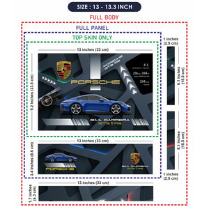 Universal Laptop Skin - Porsche 911 Carrera Blue GT3 Art