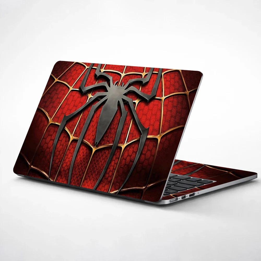 Universal Laptop Skin - Black Spider Red