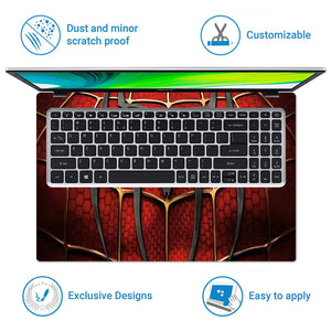 Universal Laptop Skin - Black Spider Red