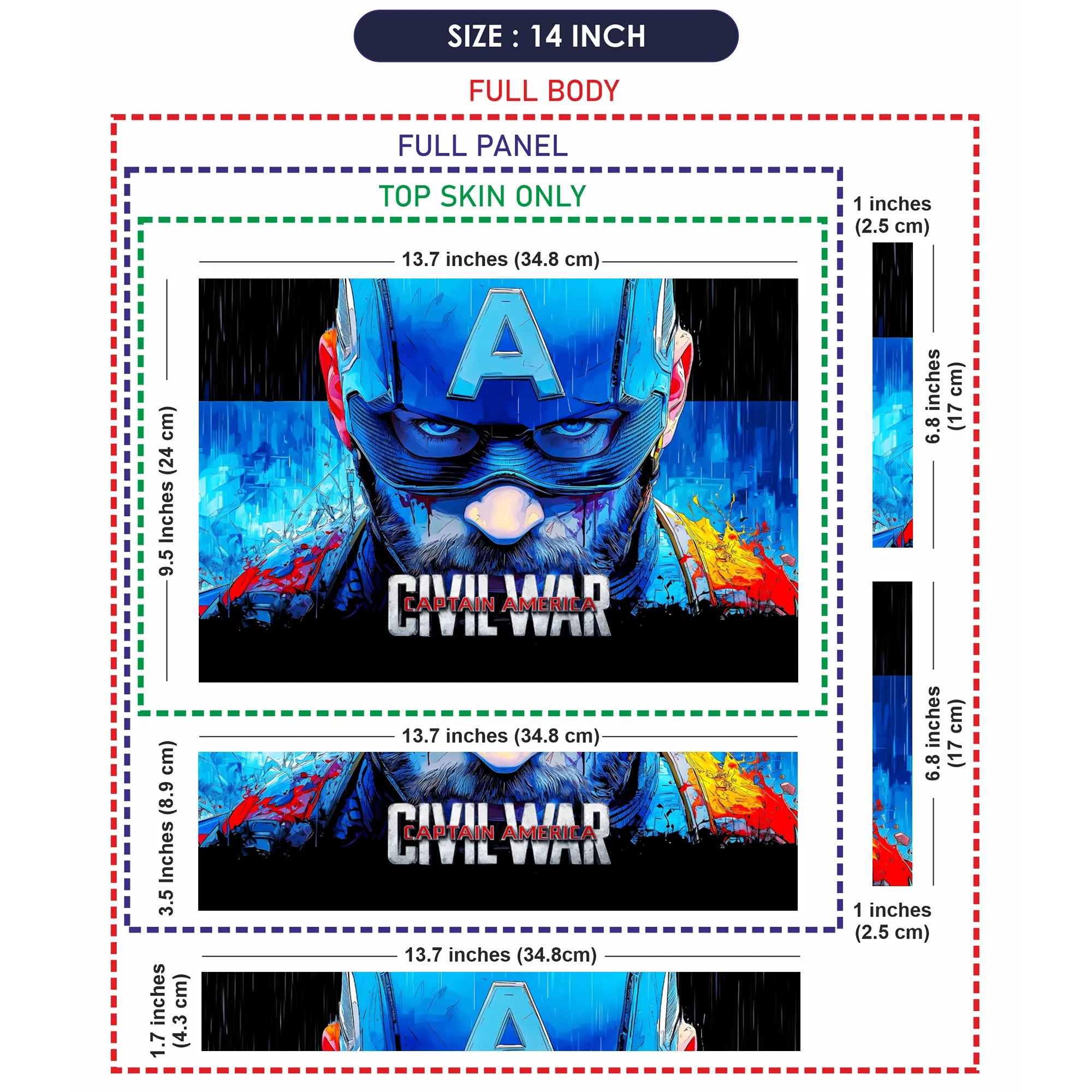 Laptop Skin - Vibrant Comic Hero Portrait Blue Tones