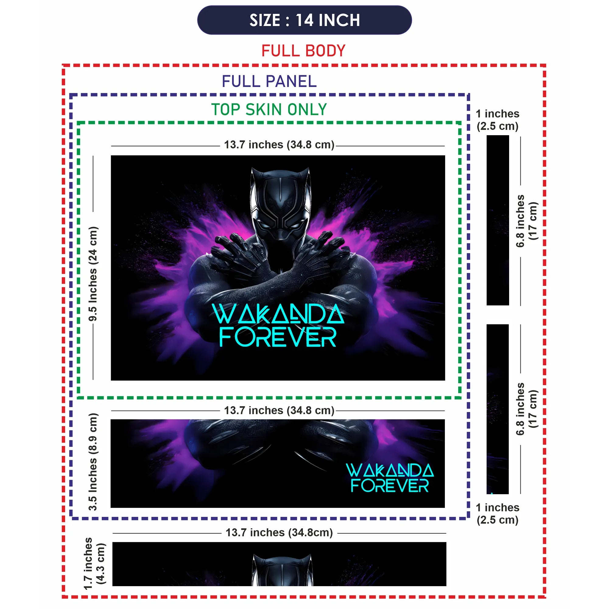 Laptop Skin - Dynamic Comic Black Panther Purple Energy