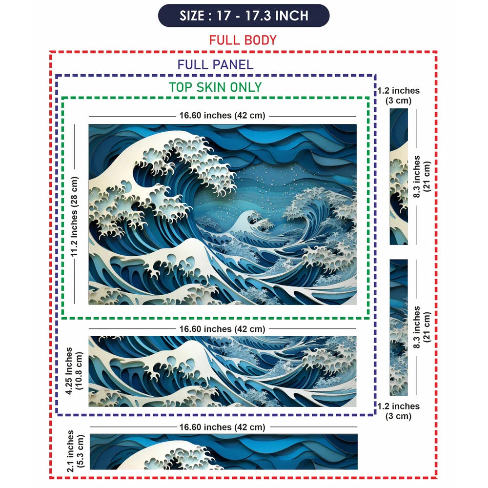 Universal Laptop Skin - Hokusai Great Wave Blue