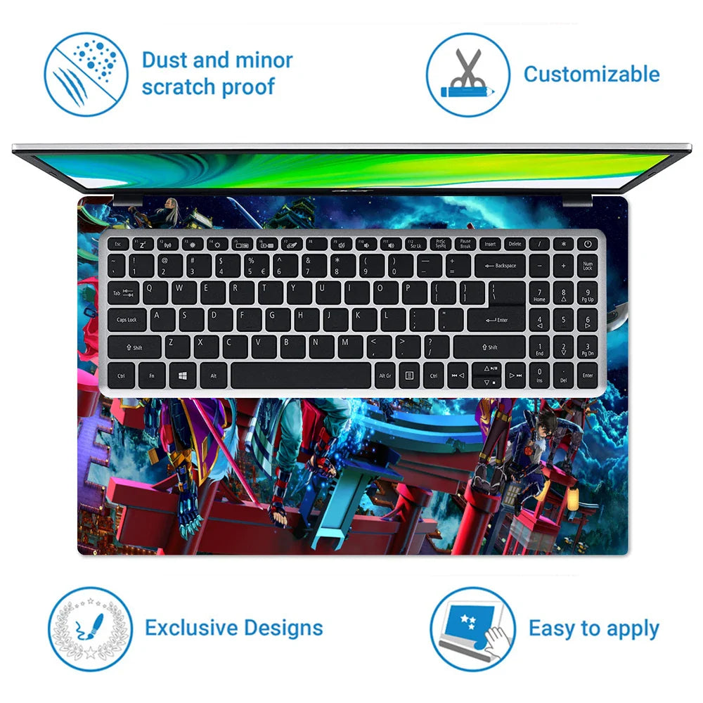Universal Laptop Skin - Futuristic Anime Battle Art