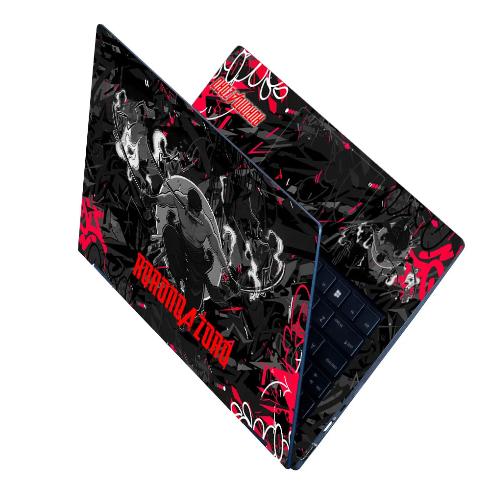 Laptop Skin - Roronoa Zoro Three Sword Graffiti
