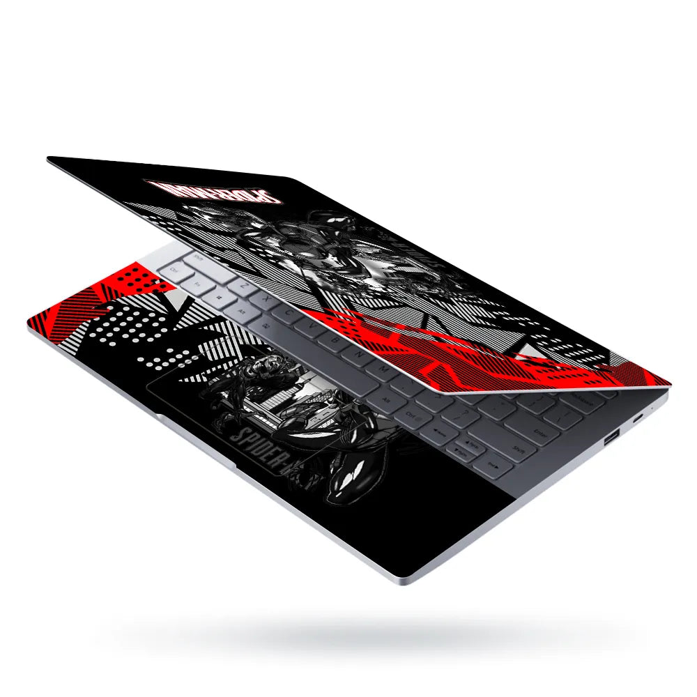 Laptop Skin - Dynamic Comic Style Spider-man Black Action