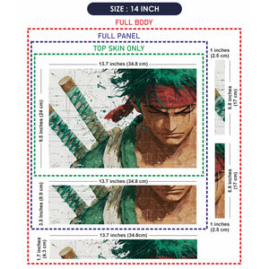 Laptop Skin - Dynamic Manga Warrior Green Energy 1