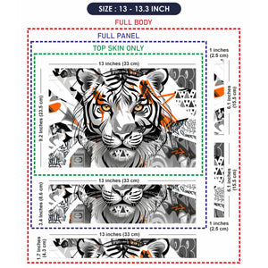 Laptop Skin - Graffiti Style Tiger Orange Black White