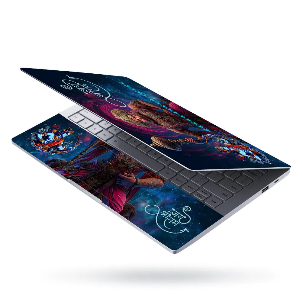 Laptop Skin - Lord Hanuman With Gada Shree Ram Artwork