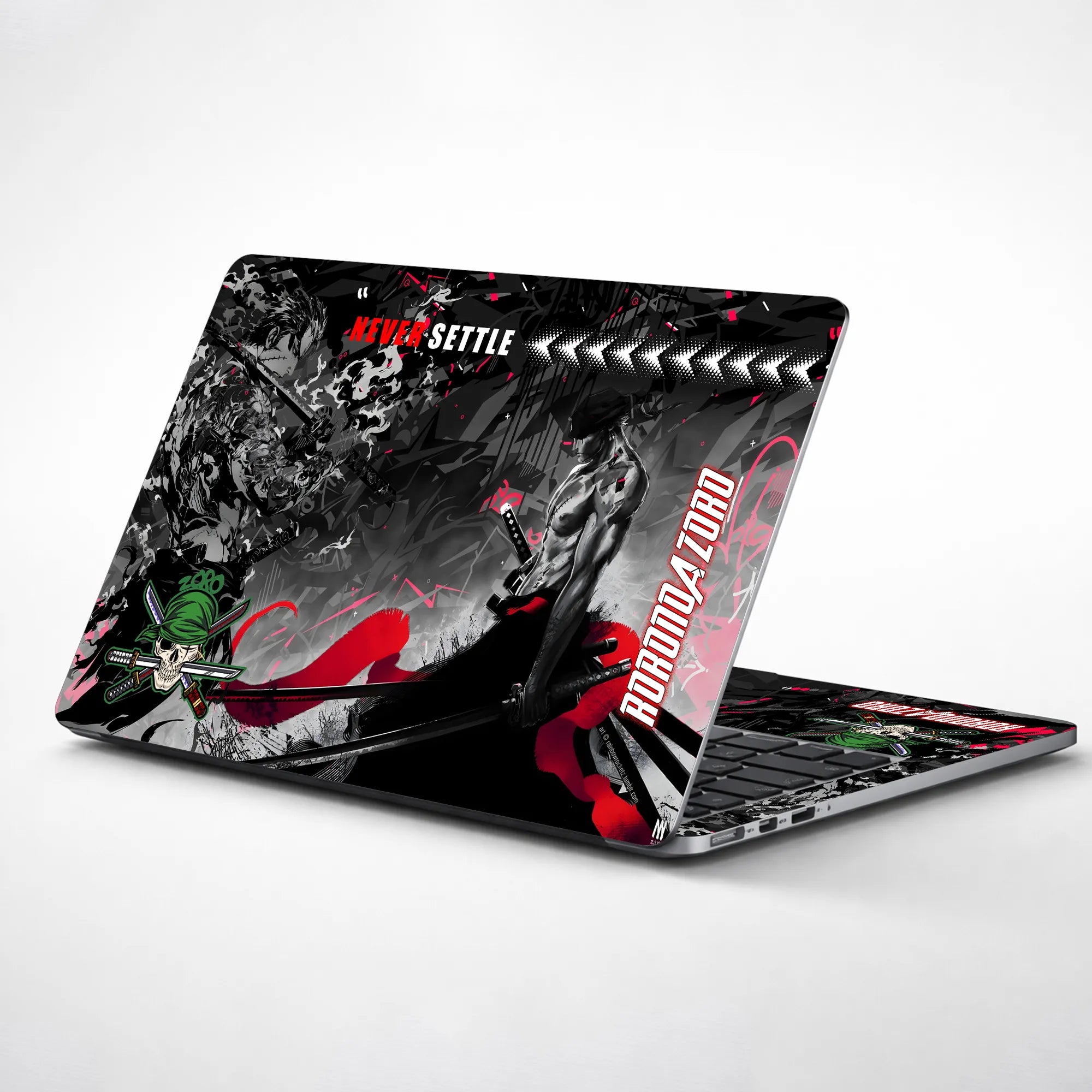 Laptop Skin - Never Settle Zoro Warrior Graffiti