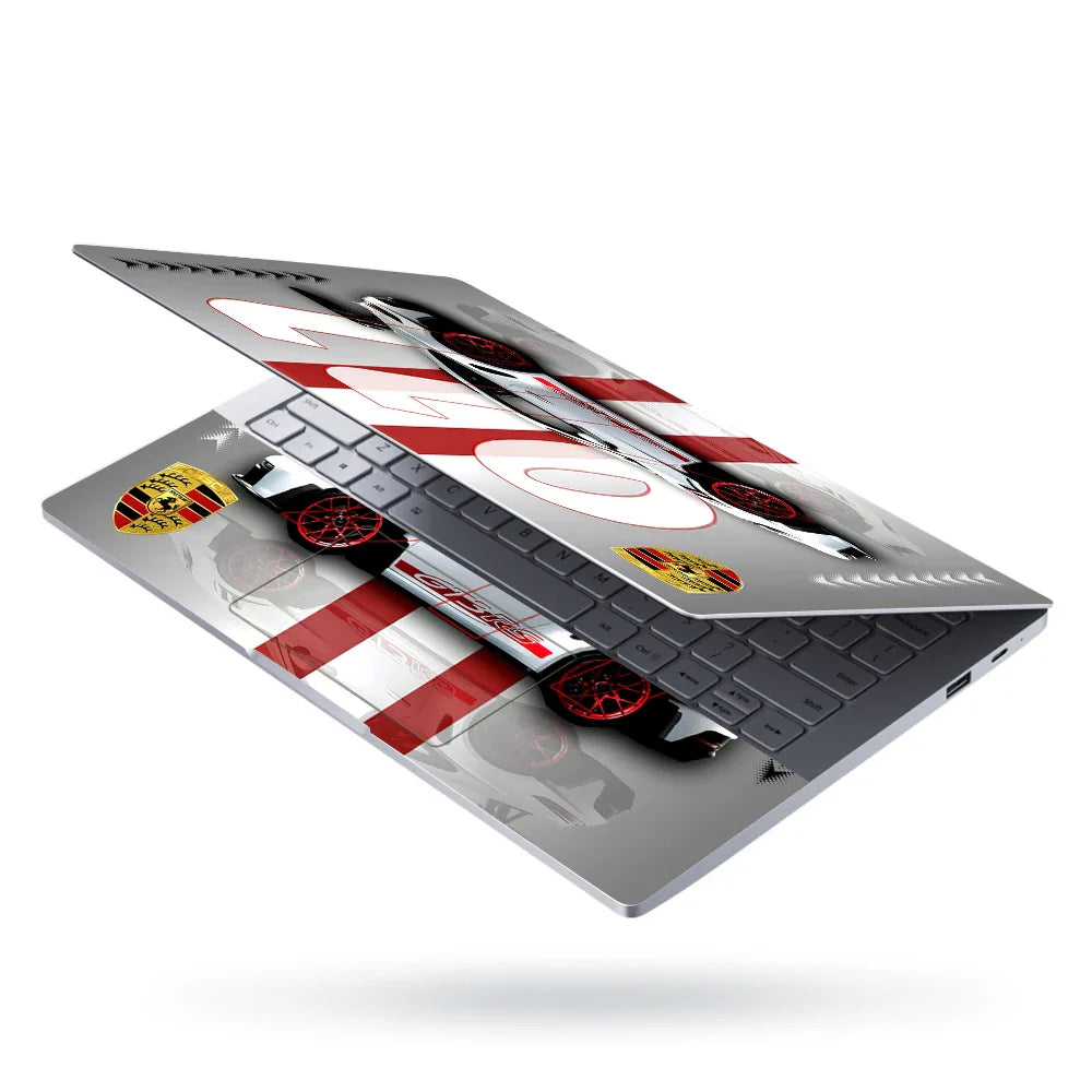 Universal Laptop Skin - Porsche GT3 White Stripes