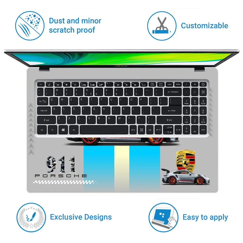 Universal Laptop Skin - Porsche 911 GT3 Grey Art