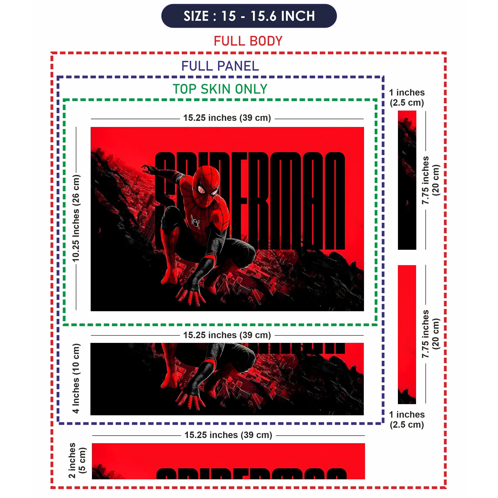 Laptop Skin - Dynamic Comic Spider Hero Red Action 1