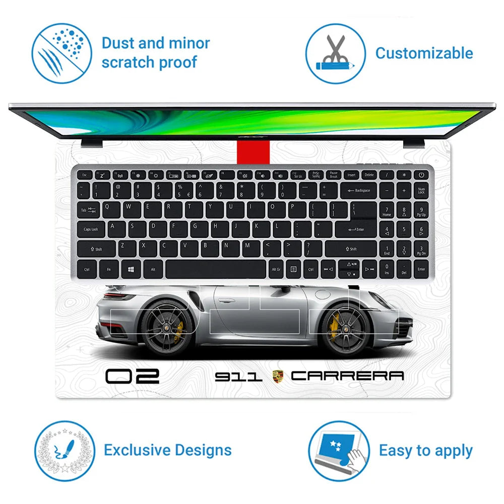 Universal Laptop Skin - Porsche 911 Carrera Sketch
