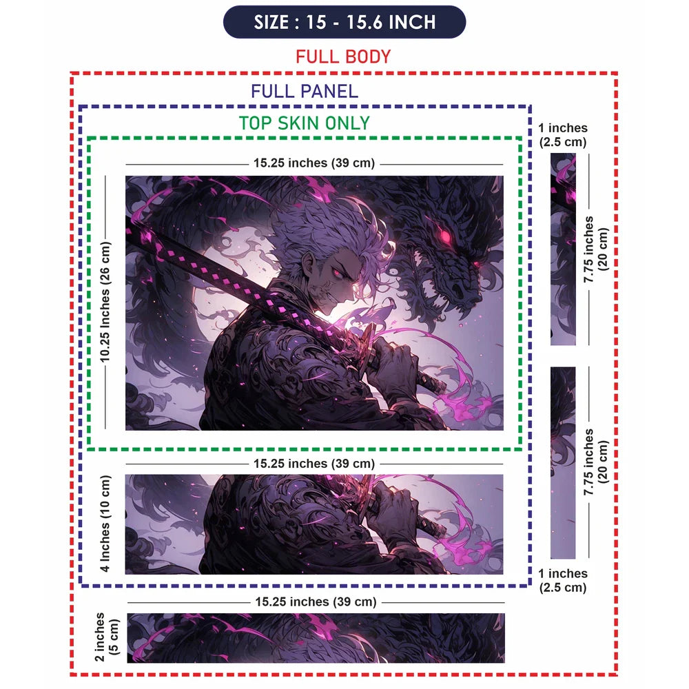 Universal Laptop Skin - Samurai with Katana and Dragon
