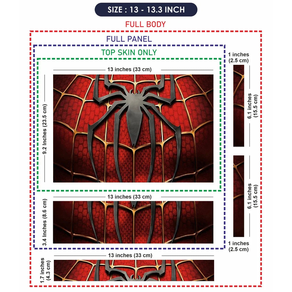 Universal Laptop Skin - Black Spider Red