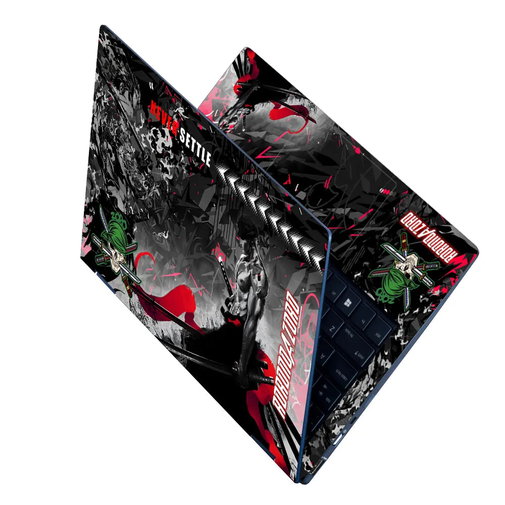 Laptop Skin - Never Settle Zoro Warrior Graffiti