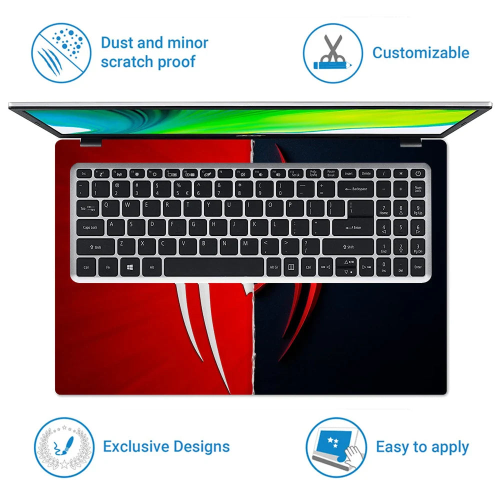 Universal Laptop Skin - Spider-Man Logo Red Black