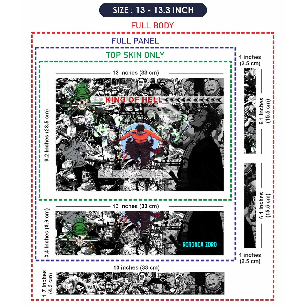 Universal Laptop Skin - Zoro King of Hell Anime Collage