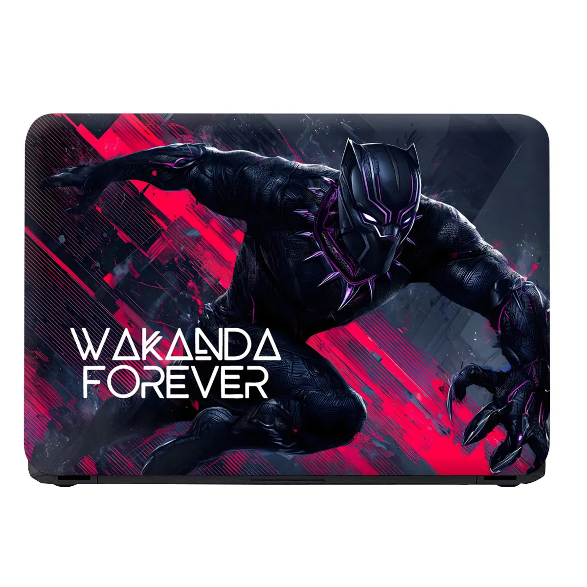 Laptop Skin - Dynamic Digital Black Panther Red Energy