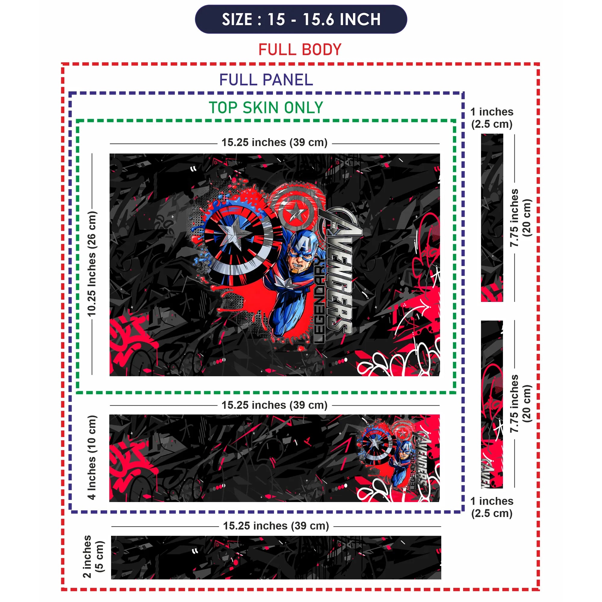 Laptop Skin - Graffiti Style Superhero Red Action