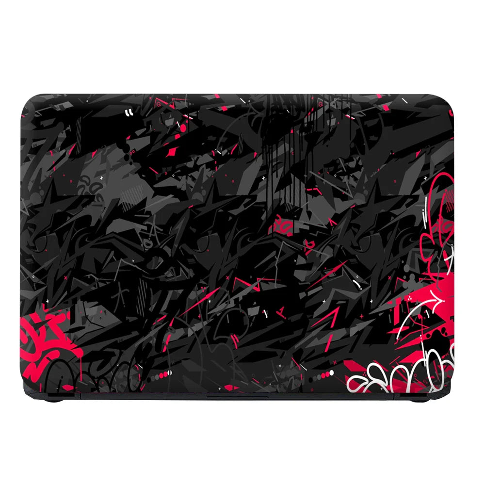 Universal Laptop Skin - Black Red Graffiti