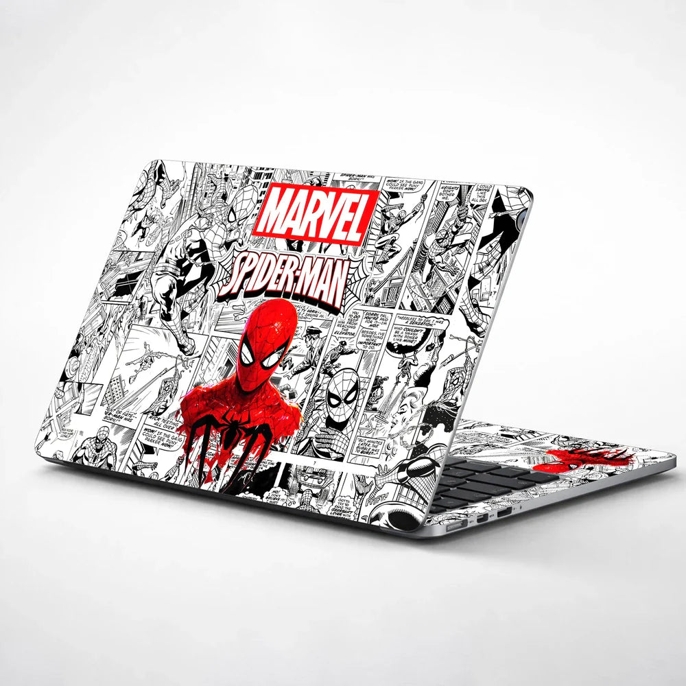 Universal Laptop Skin - Black White Marvel Comic Panels
