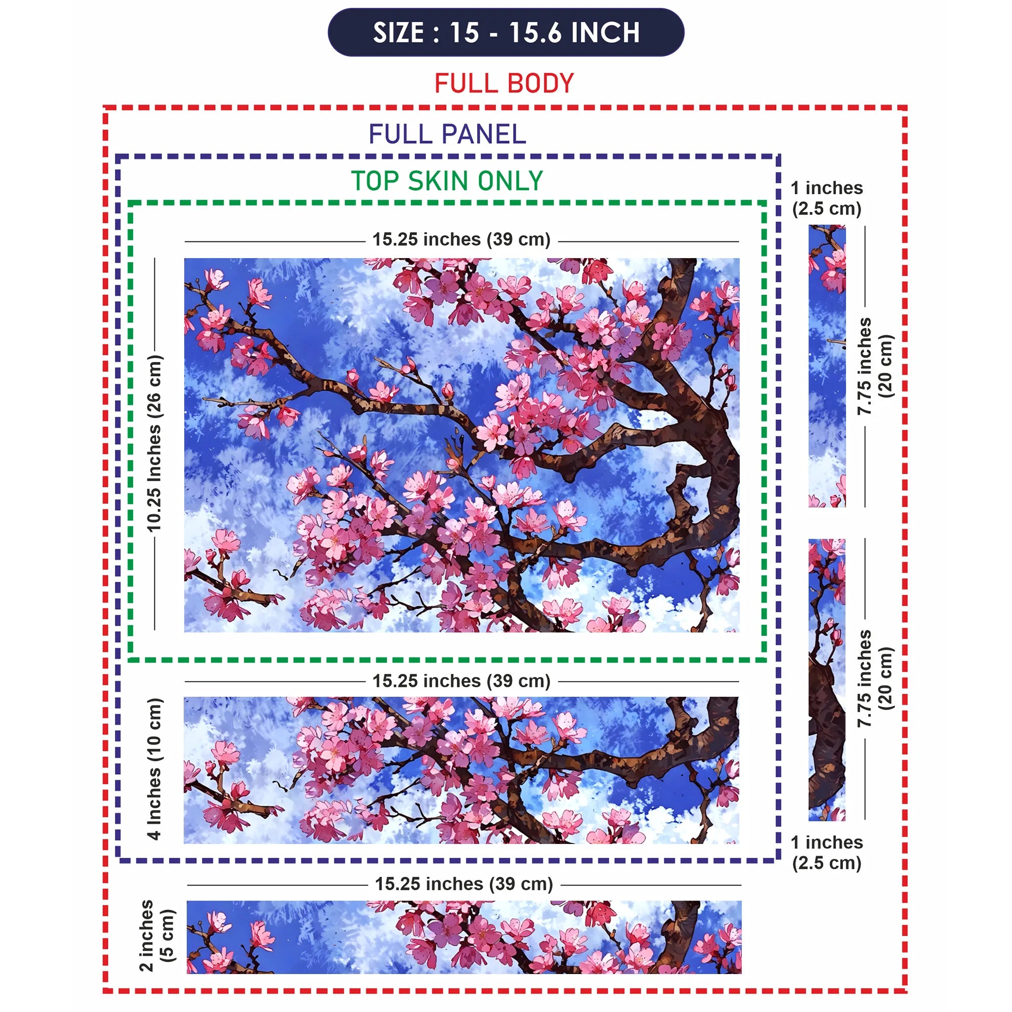Laptop Skin - Vibrant Anime Cherry Blossom Blue Sky