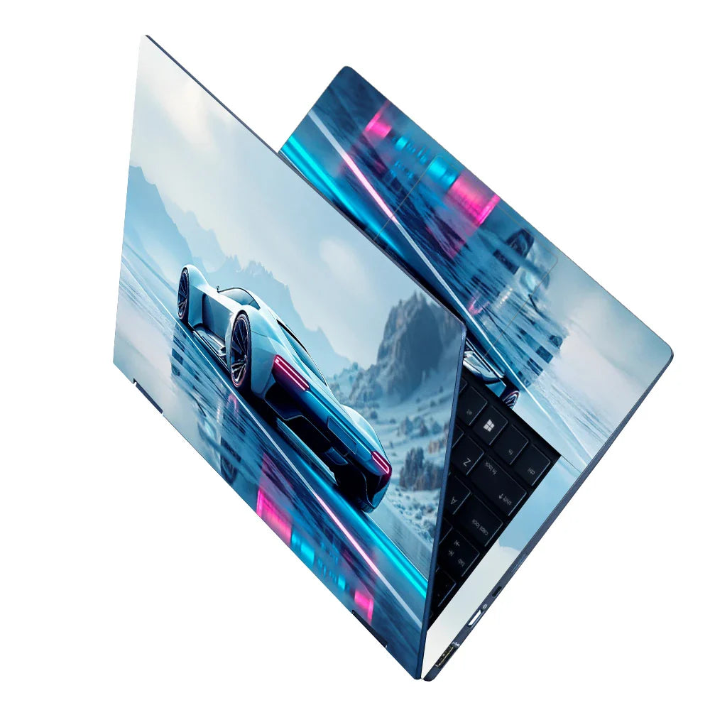 Universal Laptop Skin - Porsche Alpine Blue Ride