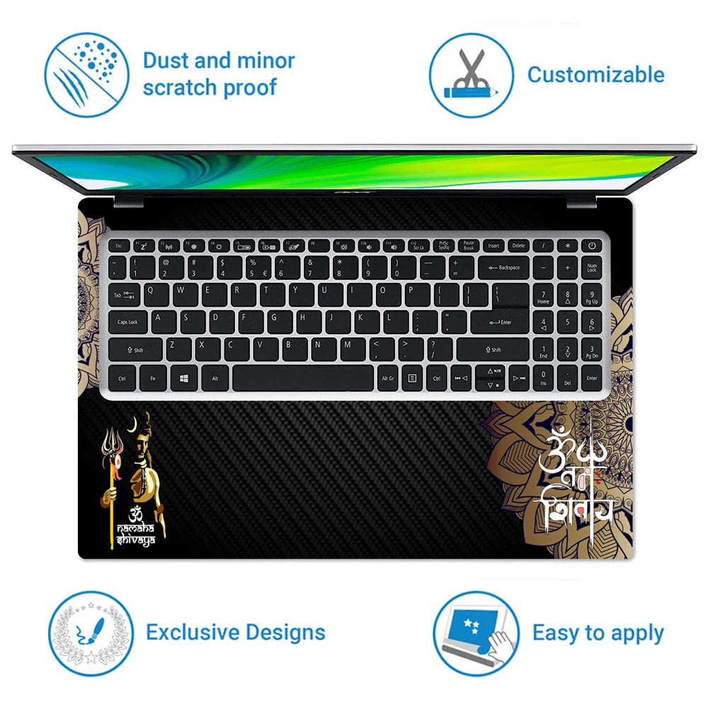 Universal Laptop Skin - Trishul and Om Spiritual Art