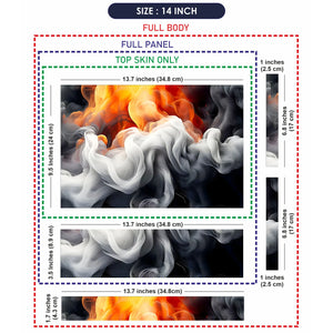 Laptop Skin - Abstract Smoke Flames Orange Black