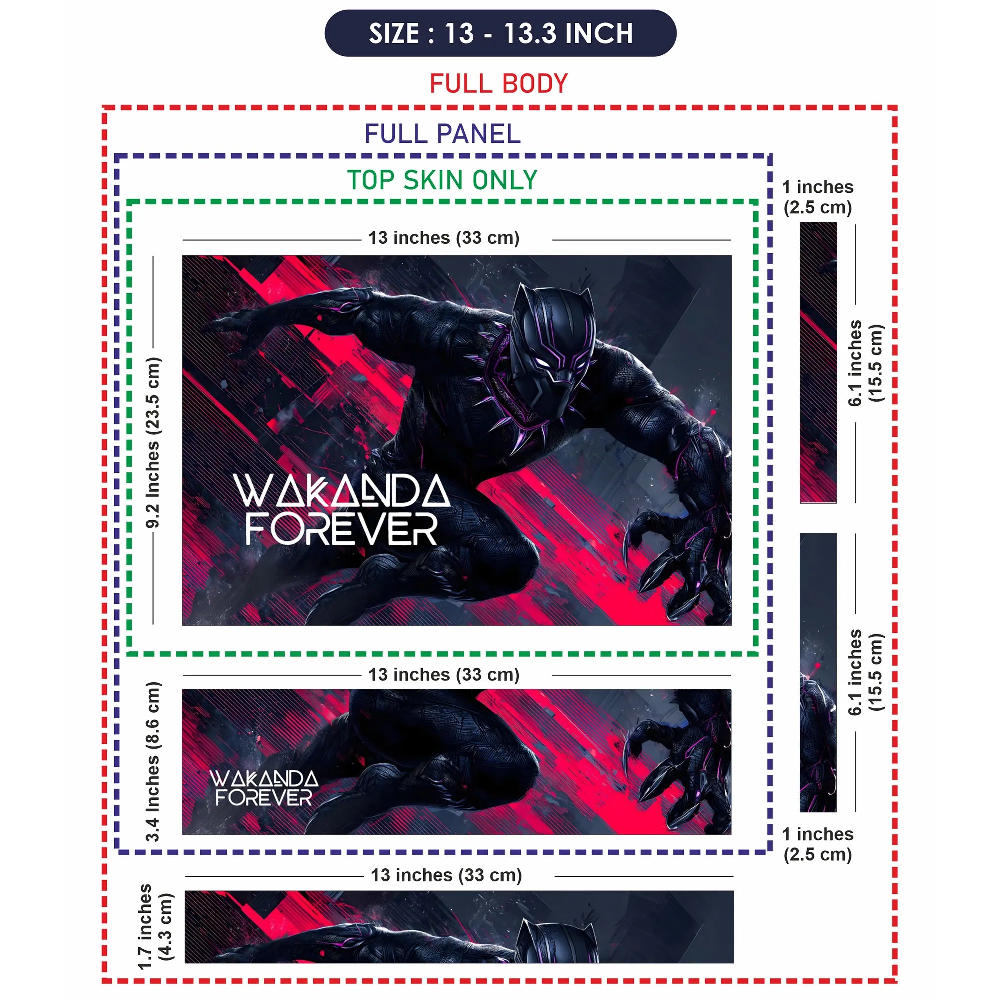 Laptop Skin - Dynamic Digital Black Panther Red Energy