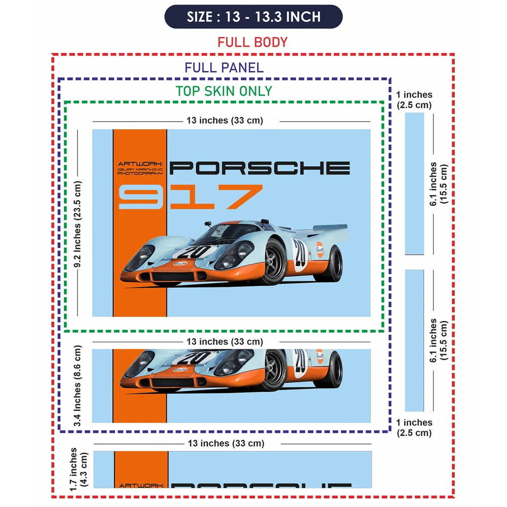 Universal Laptop Skin - Porsche 917 Orange