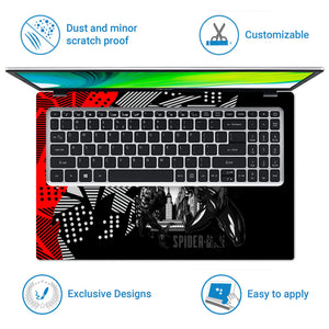 Laptop Skin - Dynamic Comic Style Spider-man Black Action
