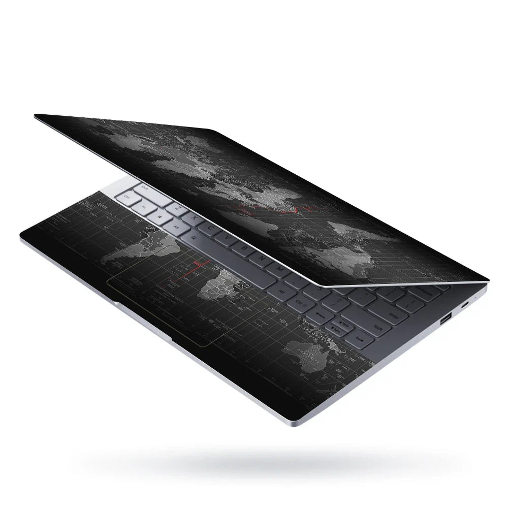Universal Laptop Skin - World Map Black