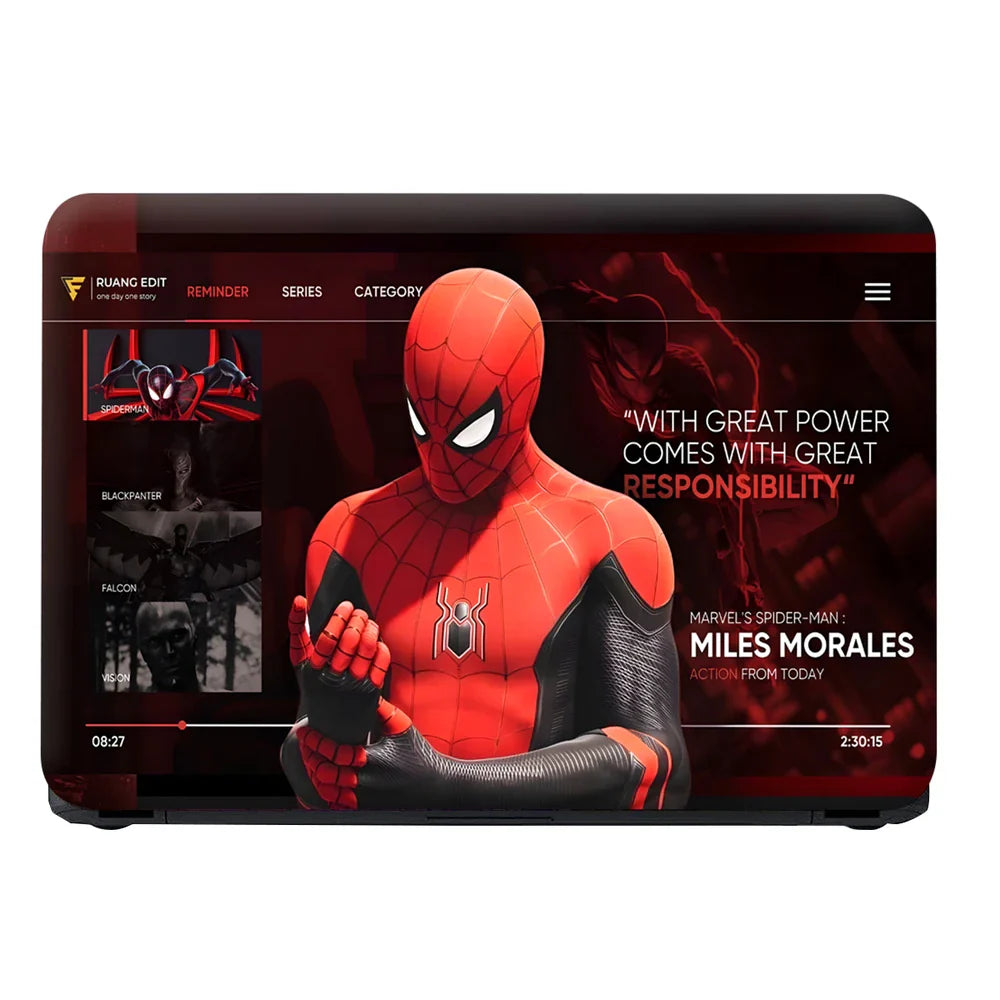 Universal Laptop Skin - Red Black Spider-Man Power Quote