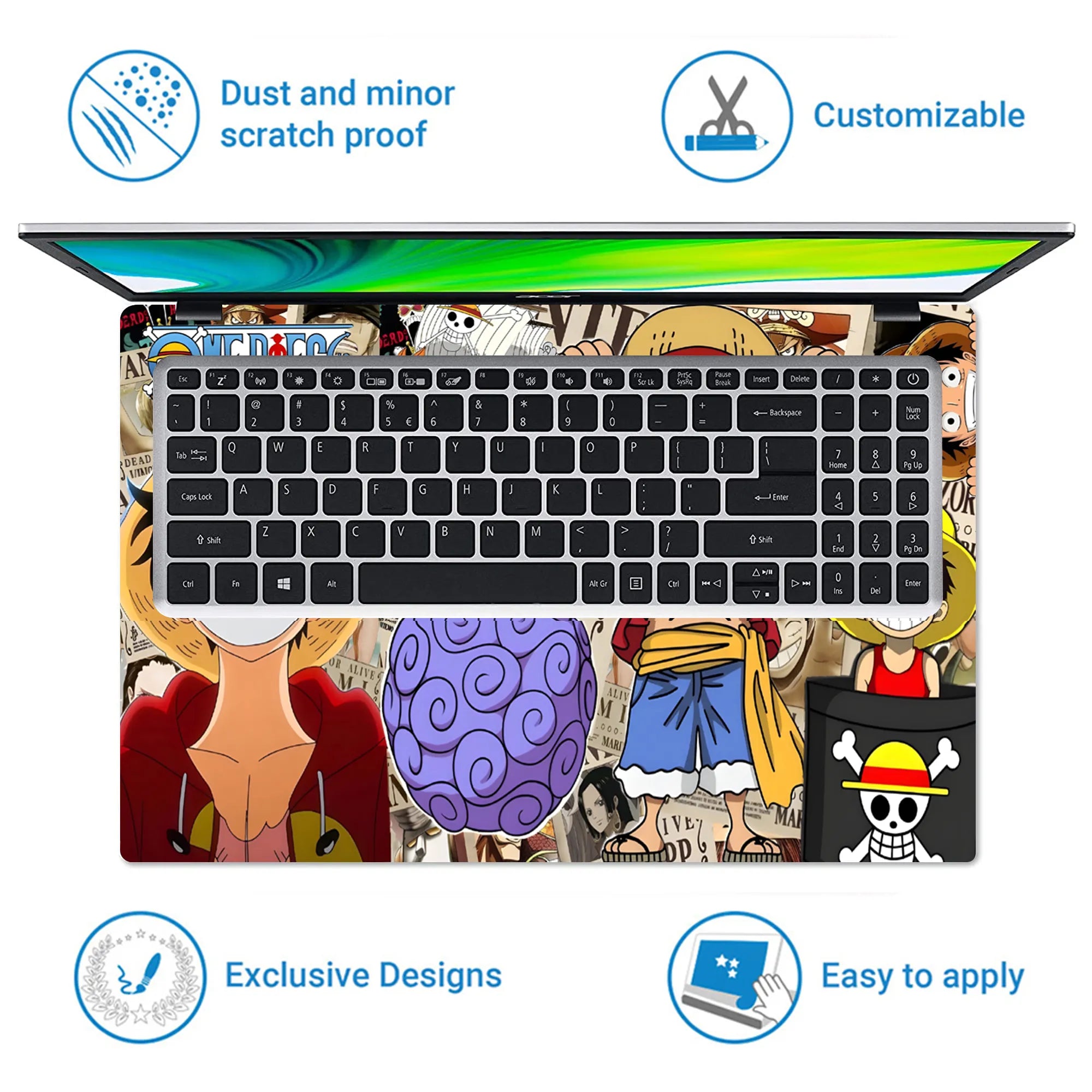 Laptop Skin - Vibrant Anime Pirate Adventure Cheerful Mood