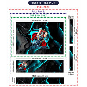 Laptop Skin - Dynamic Comic Hero Thor Electric Blue