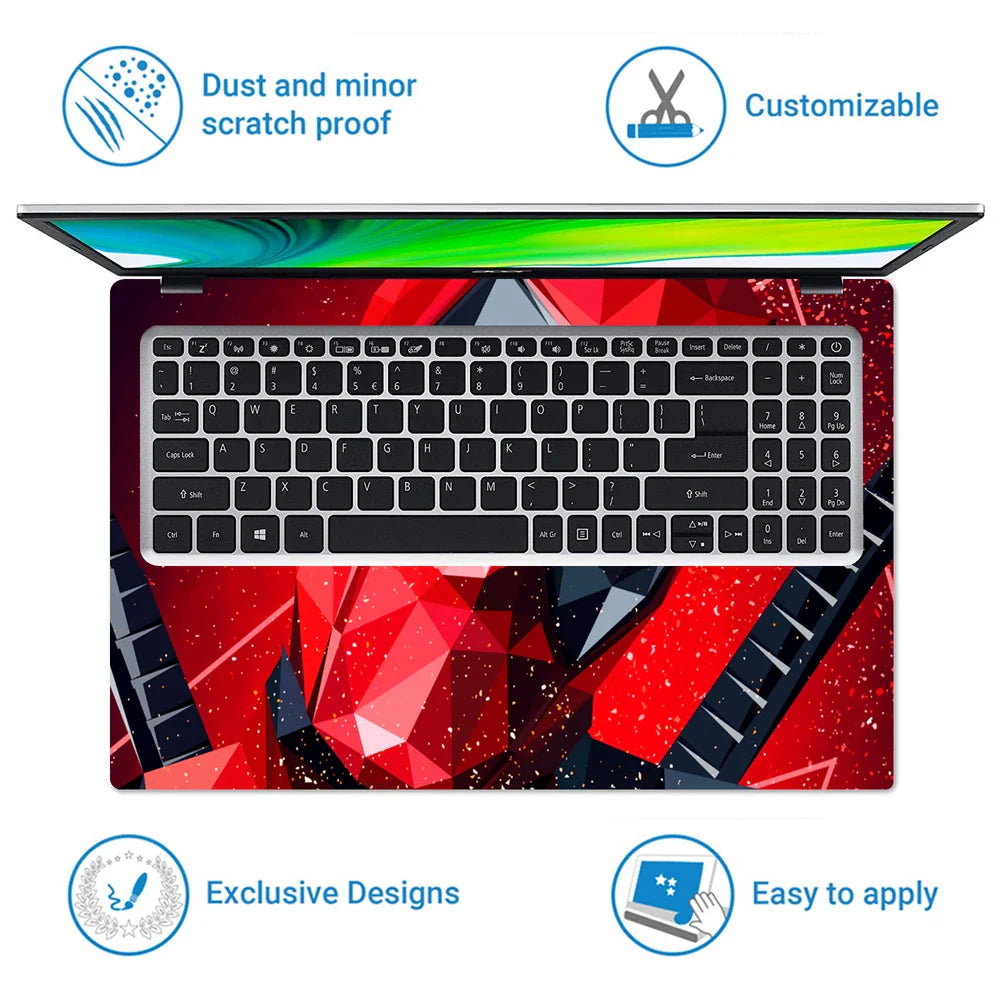 Universal Laptop Skin - Ninja Red Abstract