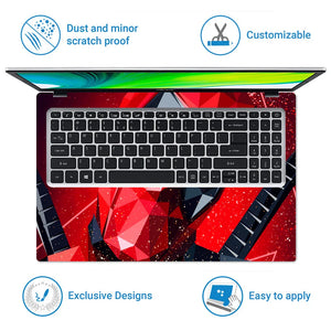 Universal Laptop Skin - Ninja Red Abstract