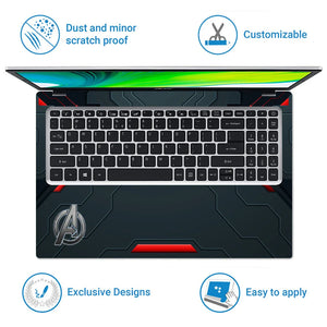 Universal Laptop Skin - Gaming Background Black Red a Logo