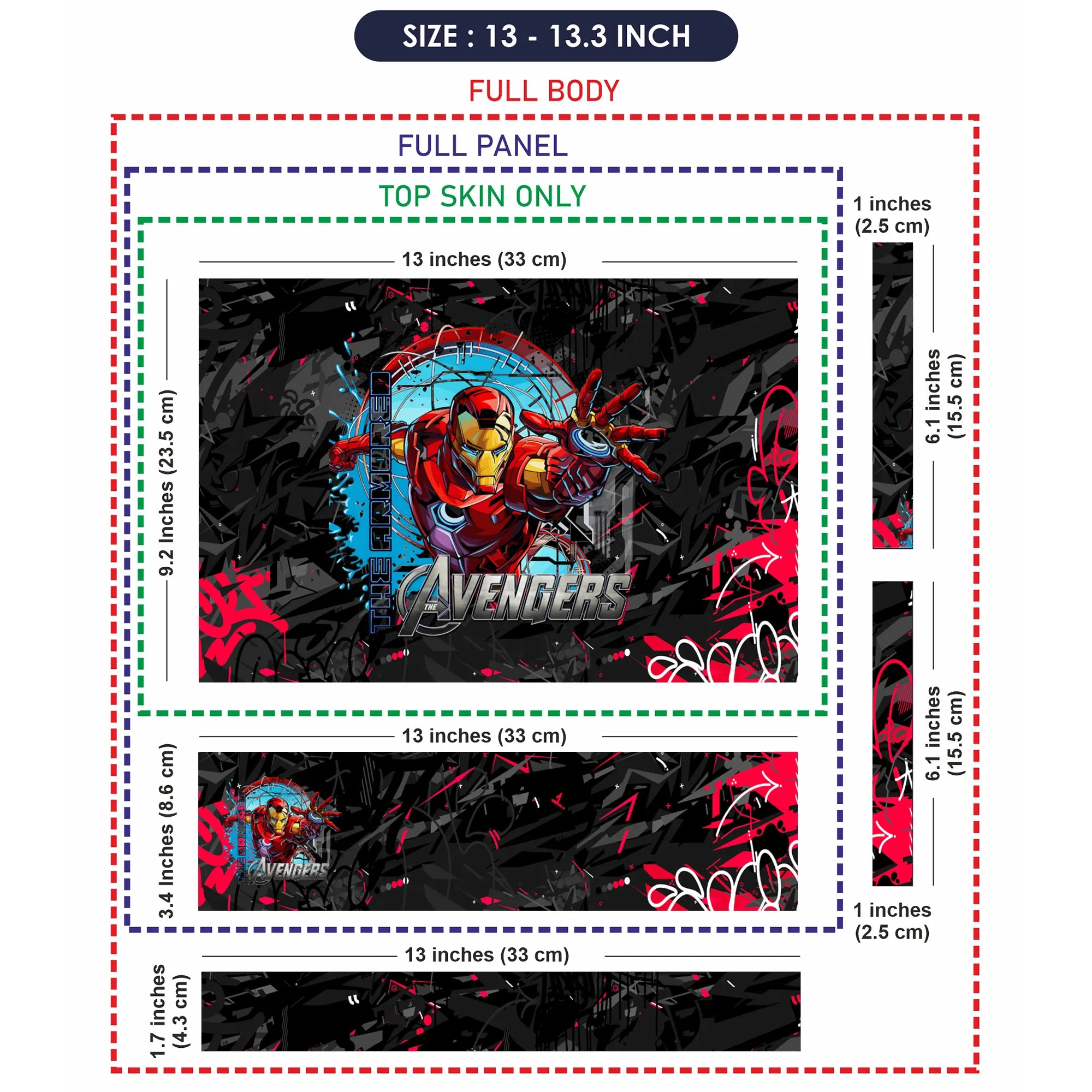 Laptop Skin - Dynamic Comic Iron Man Red Action